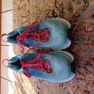 Hoka One One W Bondi 6 Running Shoes Teal Green/Pink Women's US 9.5